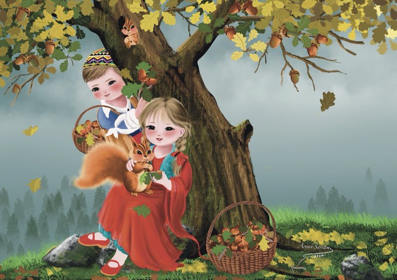 Acorn Season — Digital painting