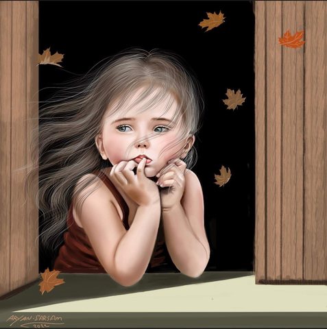 Autumn at the Window — Digital painting