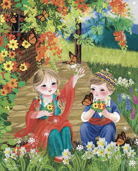 Butterfly Garden — Digital painting