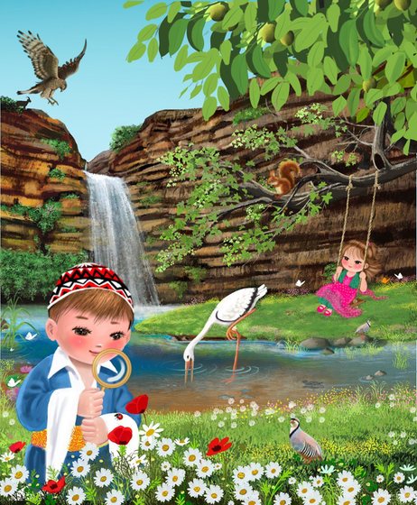By the Waterfall — Digital painting