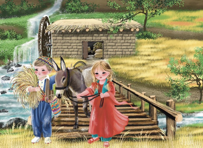 Harvest at the Old Mill — Digital painting