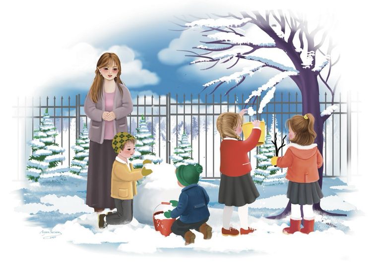 First Snow at School